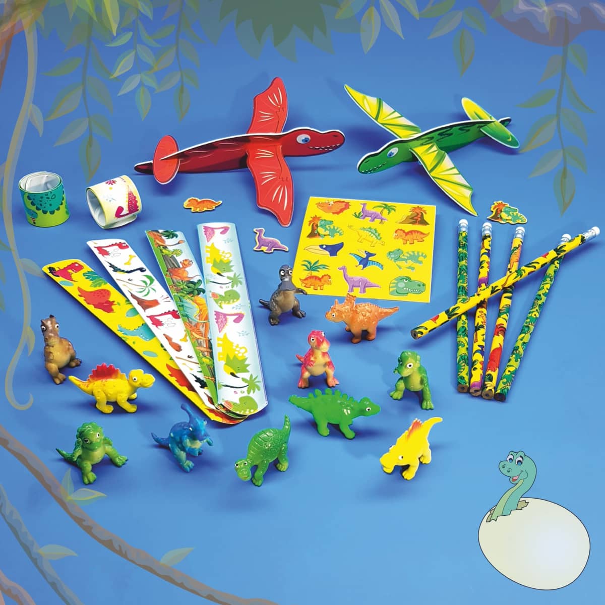 Spielzeugpaket Dinoworld mit 200 Teilen Spielwarensortiment Urzeittiere Dinos als Set