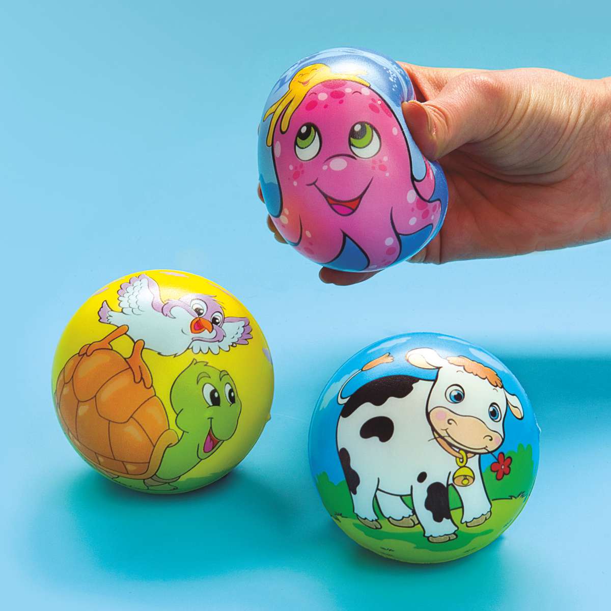 Softbaelle-mit-Tiermotiven Knautschmaterial
