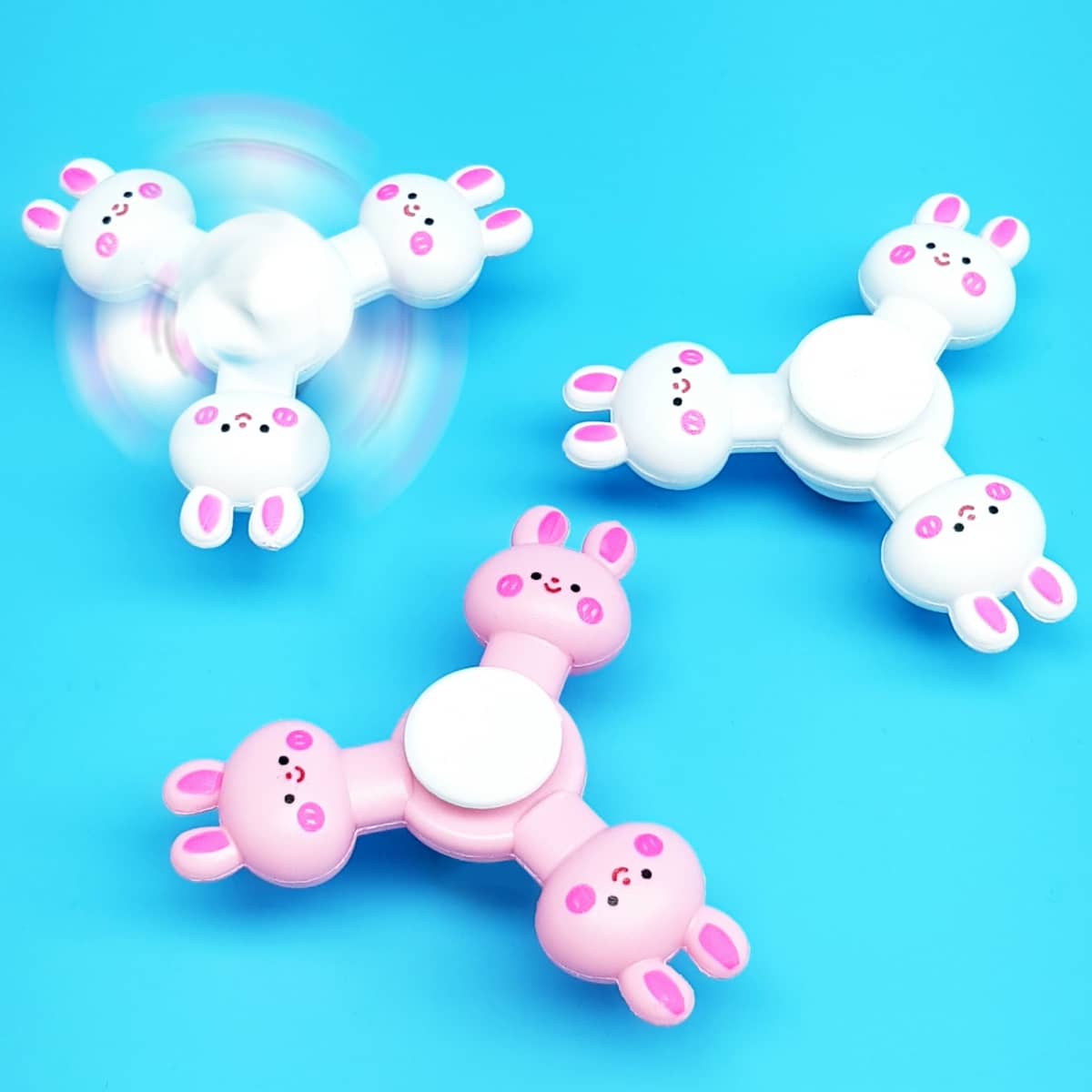 Finger Spinner kaninchen weiß rosa