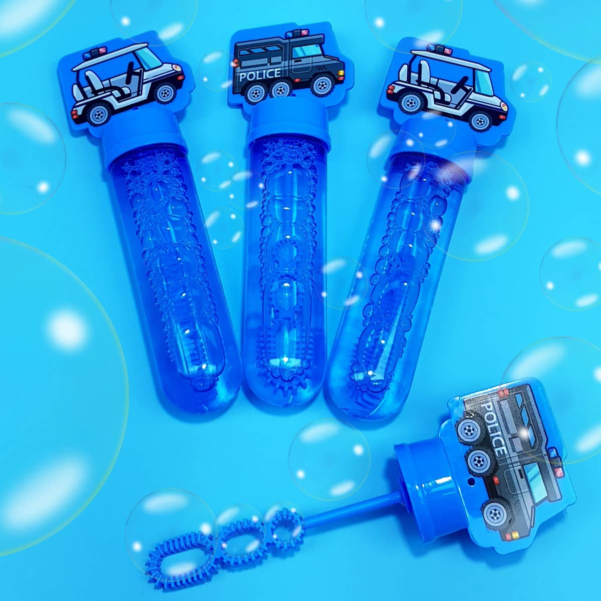 Seifenblasen in Polizei-Design blau für Kinder