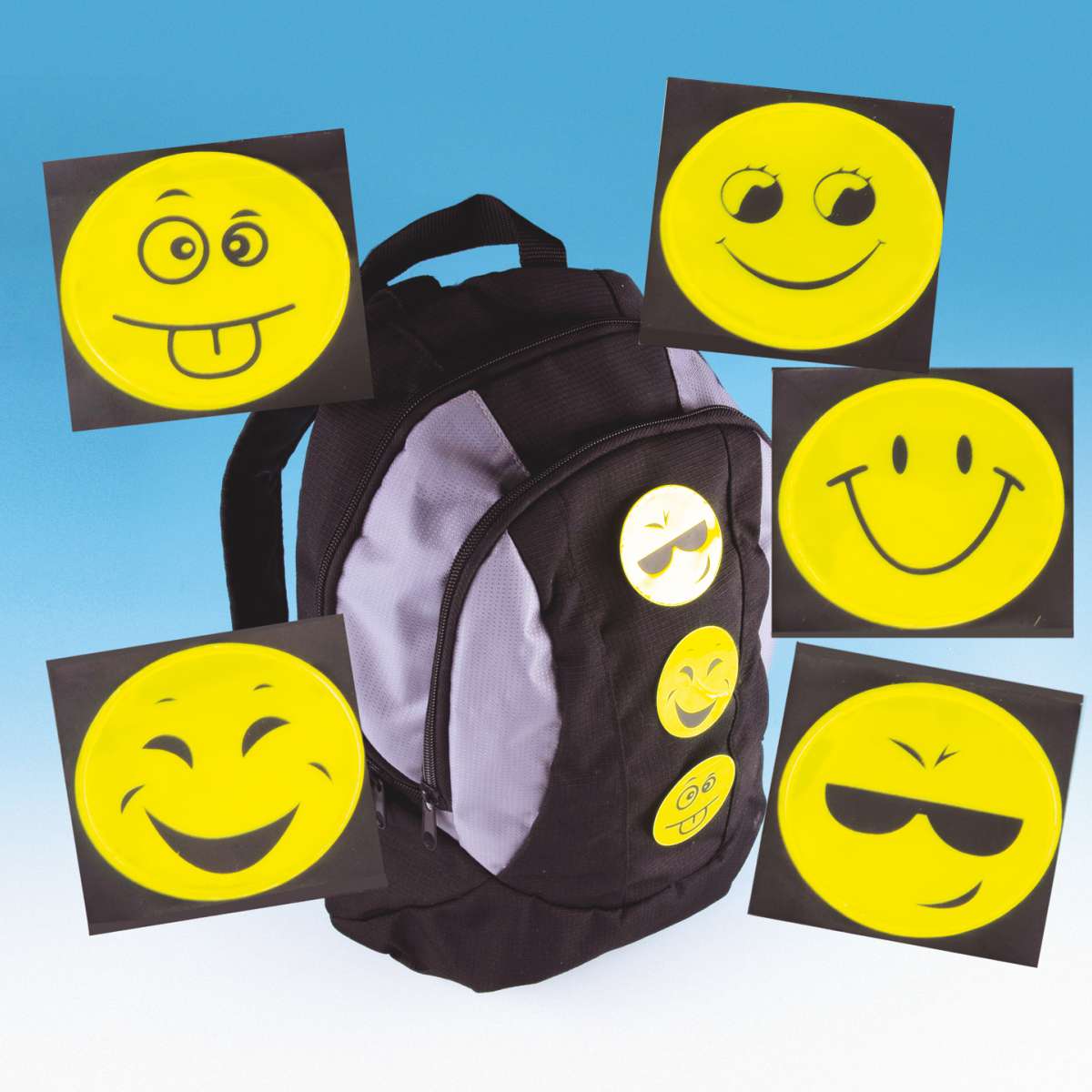 Reflektor-Sticker-Smile Warnsticker