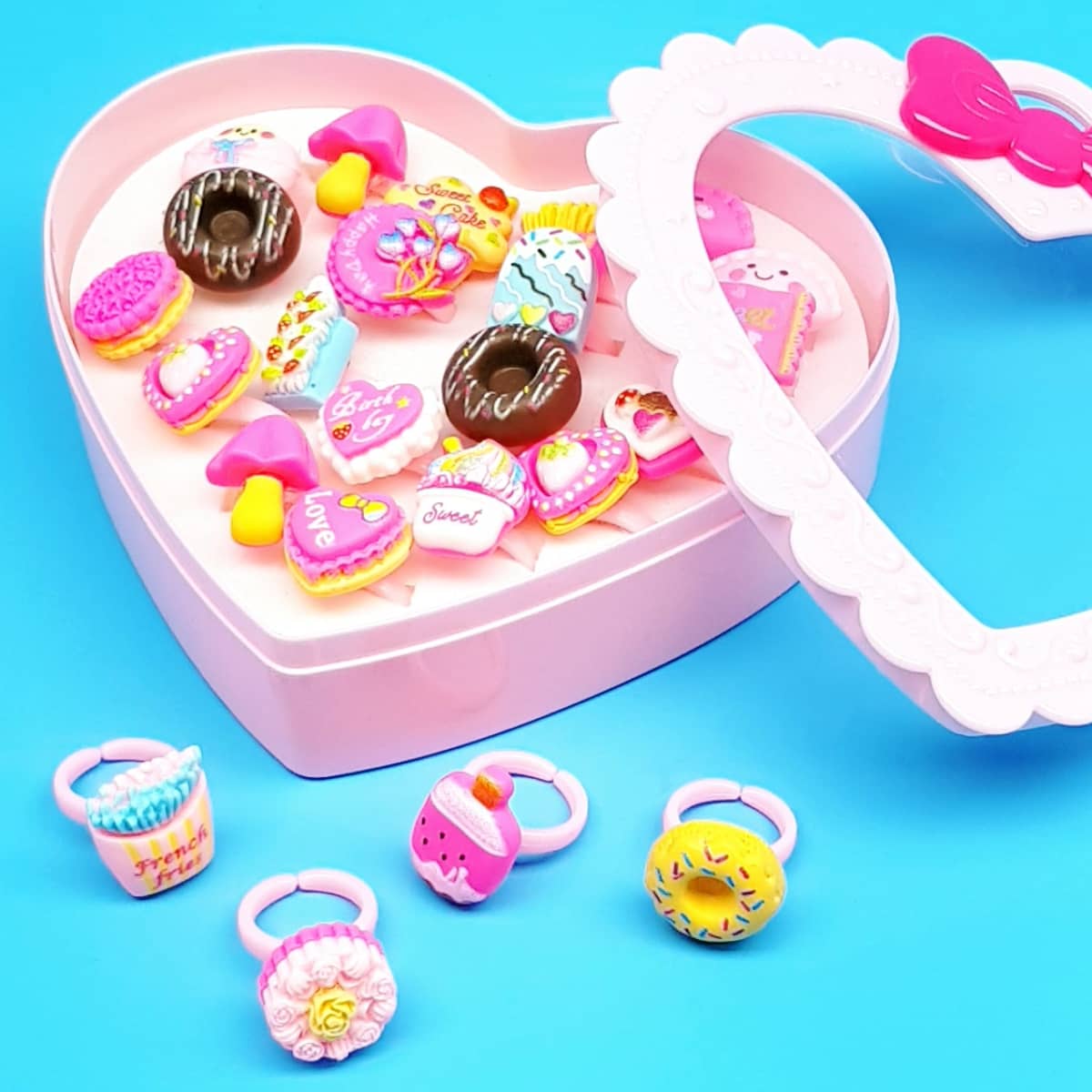 Kinderringe Süßigkeiten Motiv