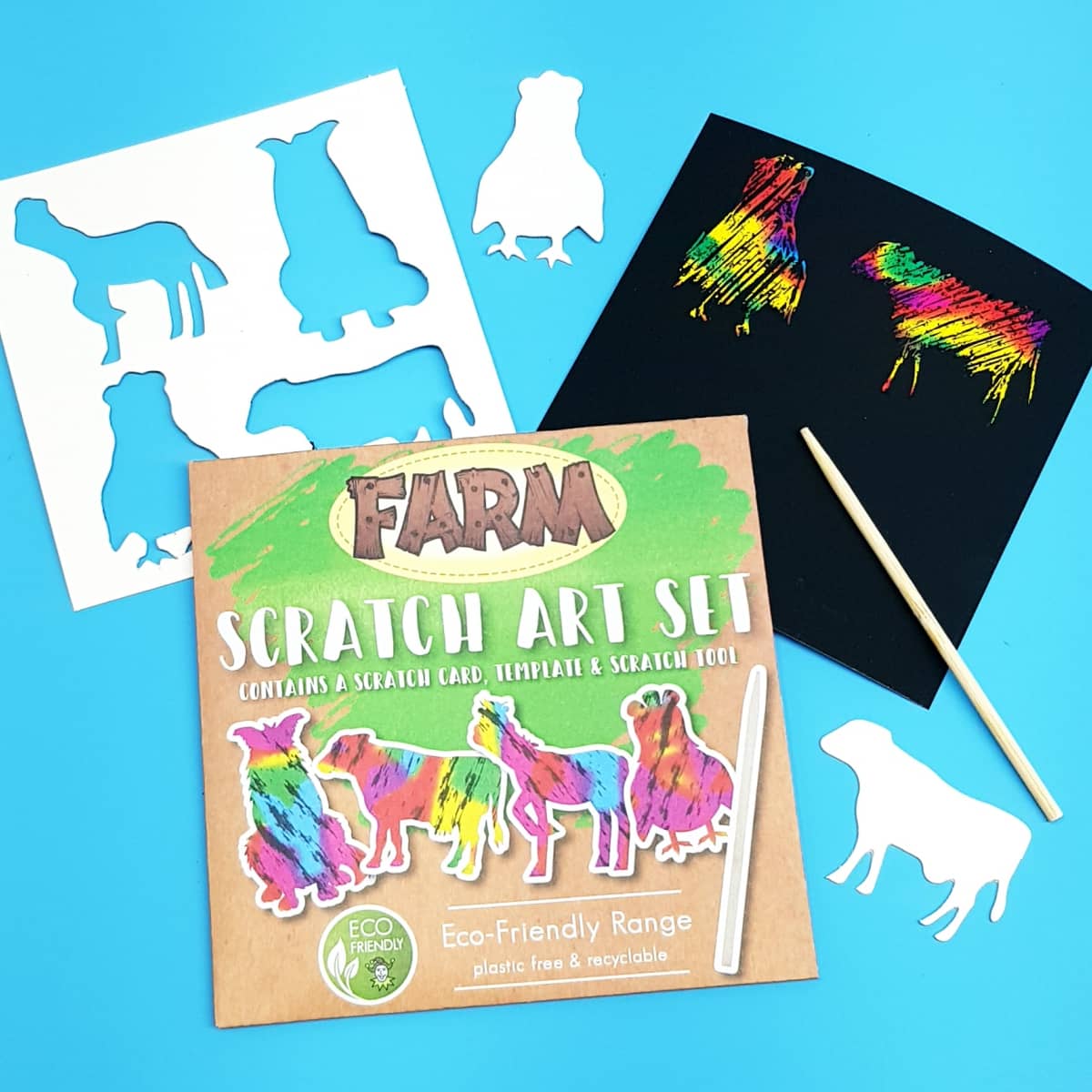 Malschablone zum Abkratzen mit Stift aus umweltfreundlichen Materialien