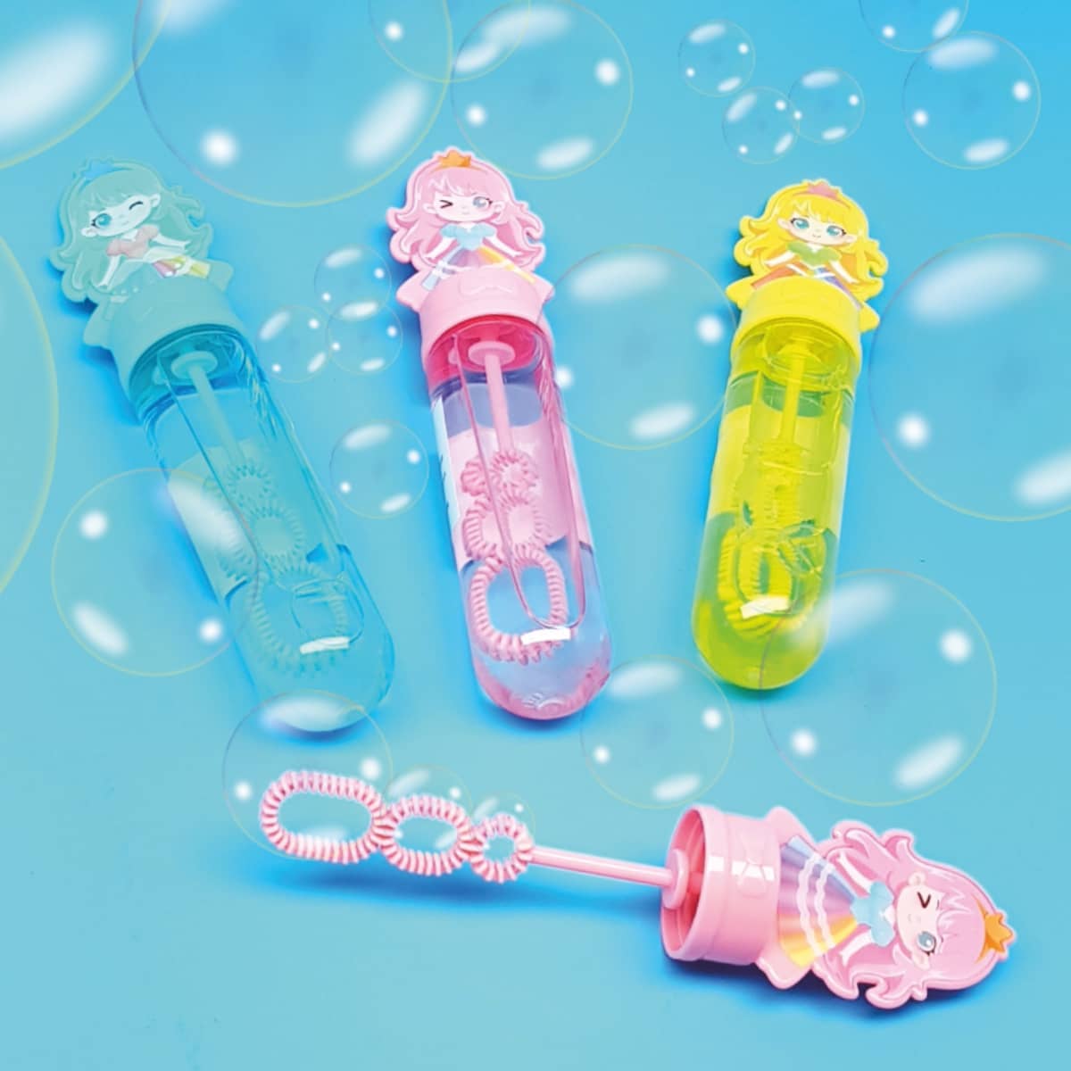 Seifenblasen Prinzessin Outdoor Pustespiel mit Prinzessinnen-Motiv auf Pustestab