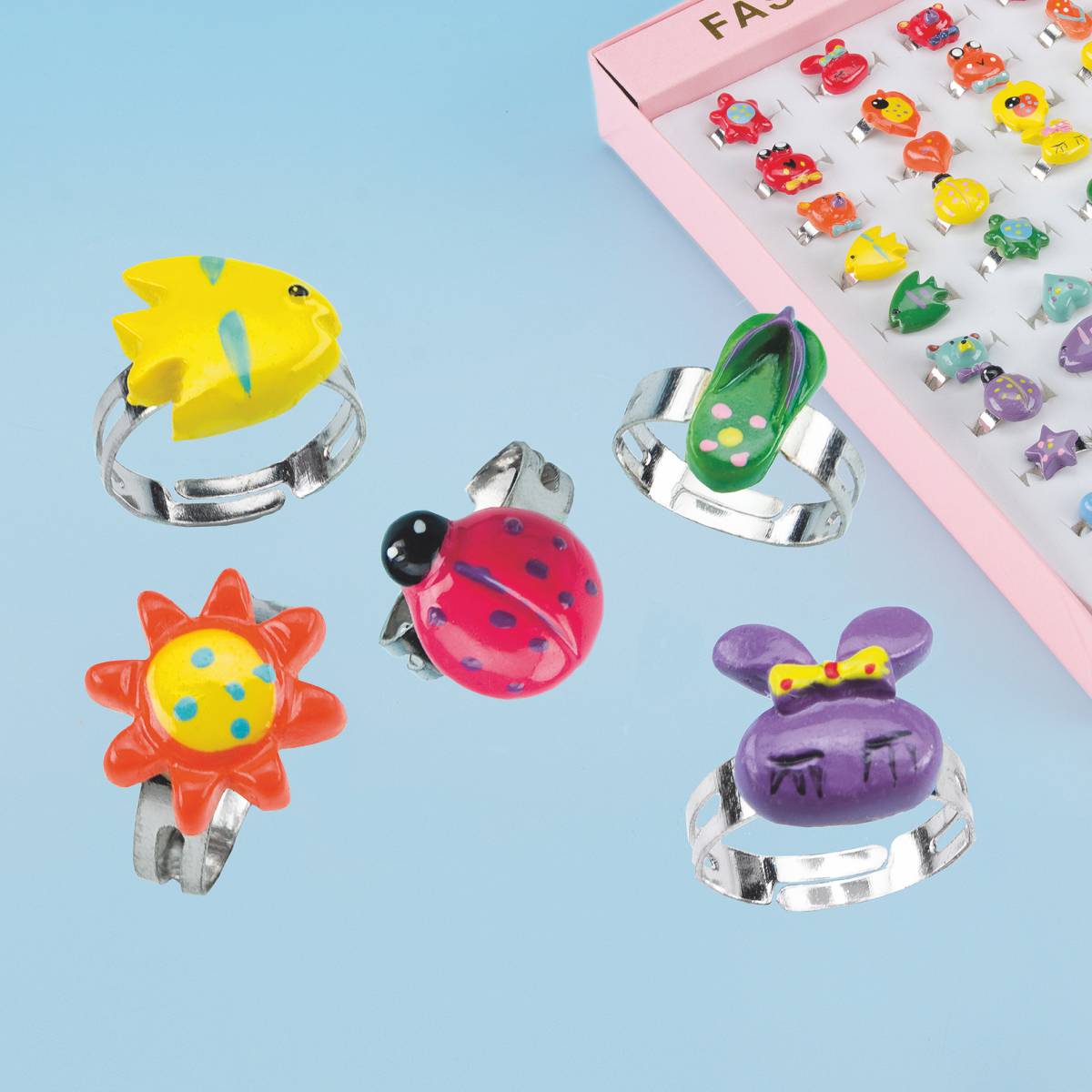 Hochwertige-Kinderringe-emailliert-verstellbar Fingerringe