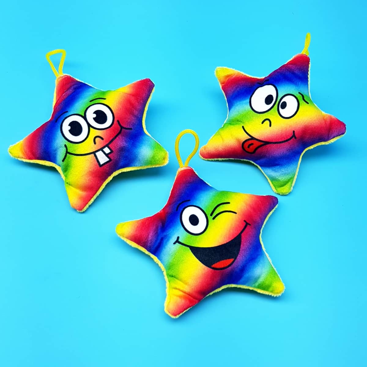 Plüsch-Sternchen Regenbogen Regenbogen-Kissen mit Smileys