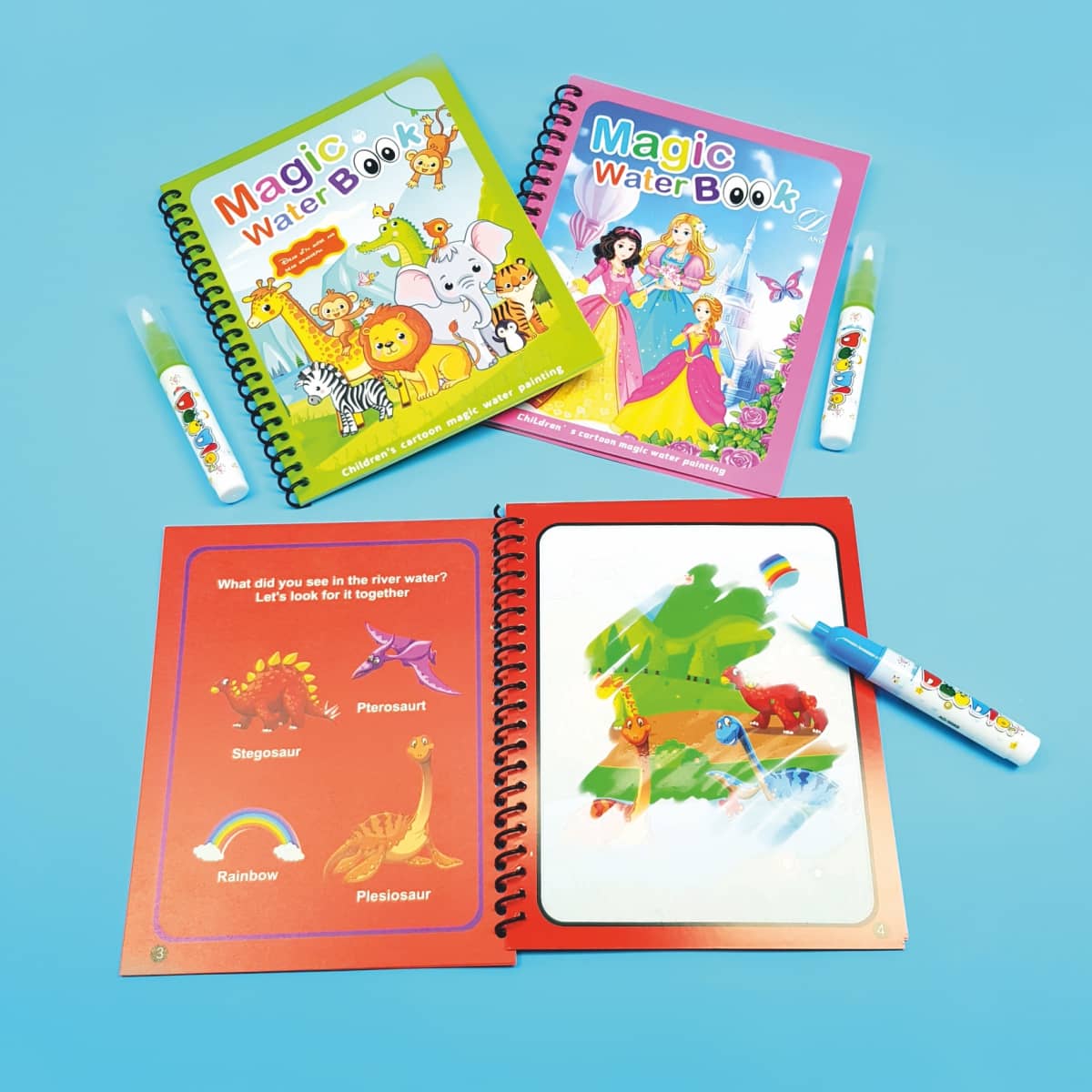 Zauber-Bücher mit Stift Wiederverwendbare Malbücher mit Wasserstift zum Befüllen