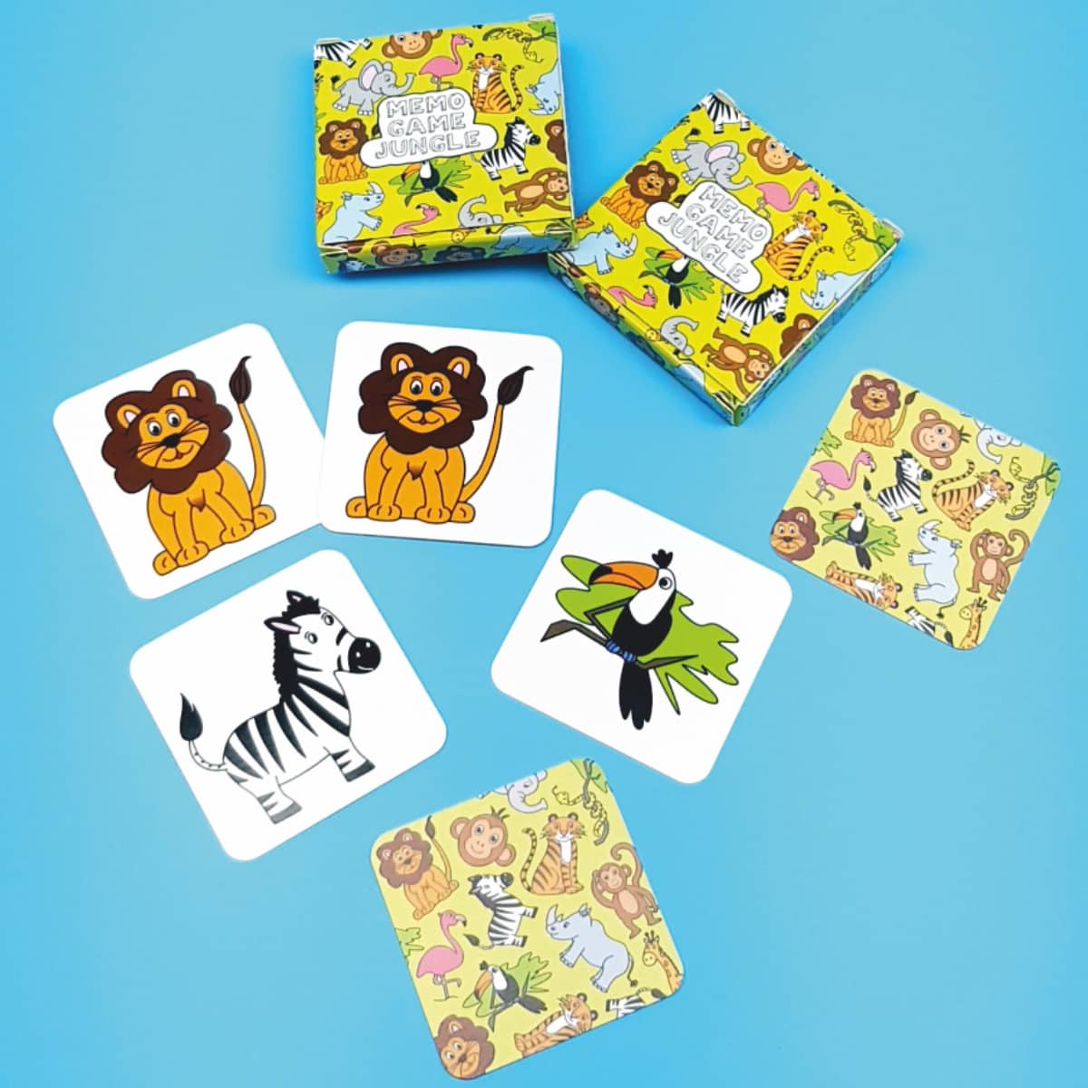 Memo-Spiel Wilde Tiere Memory mit Safari-Tiermotiven Gesellschaftsspiel nachhaltige Kinderzugabeartikel