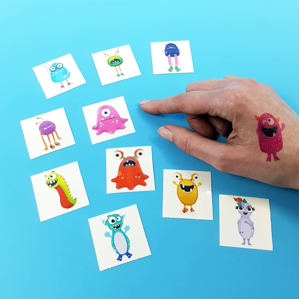 Tattoos Monsterparty 12er-Set Abwaschbare Tattoos für Jungen und Mädchen