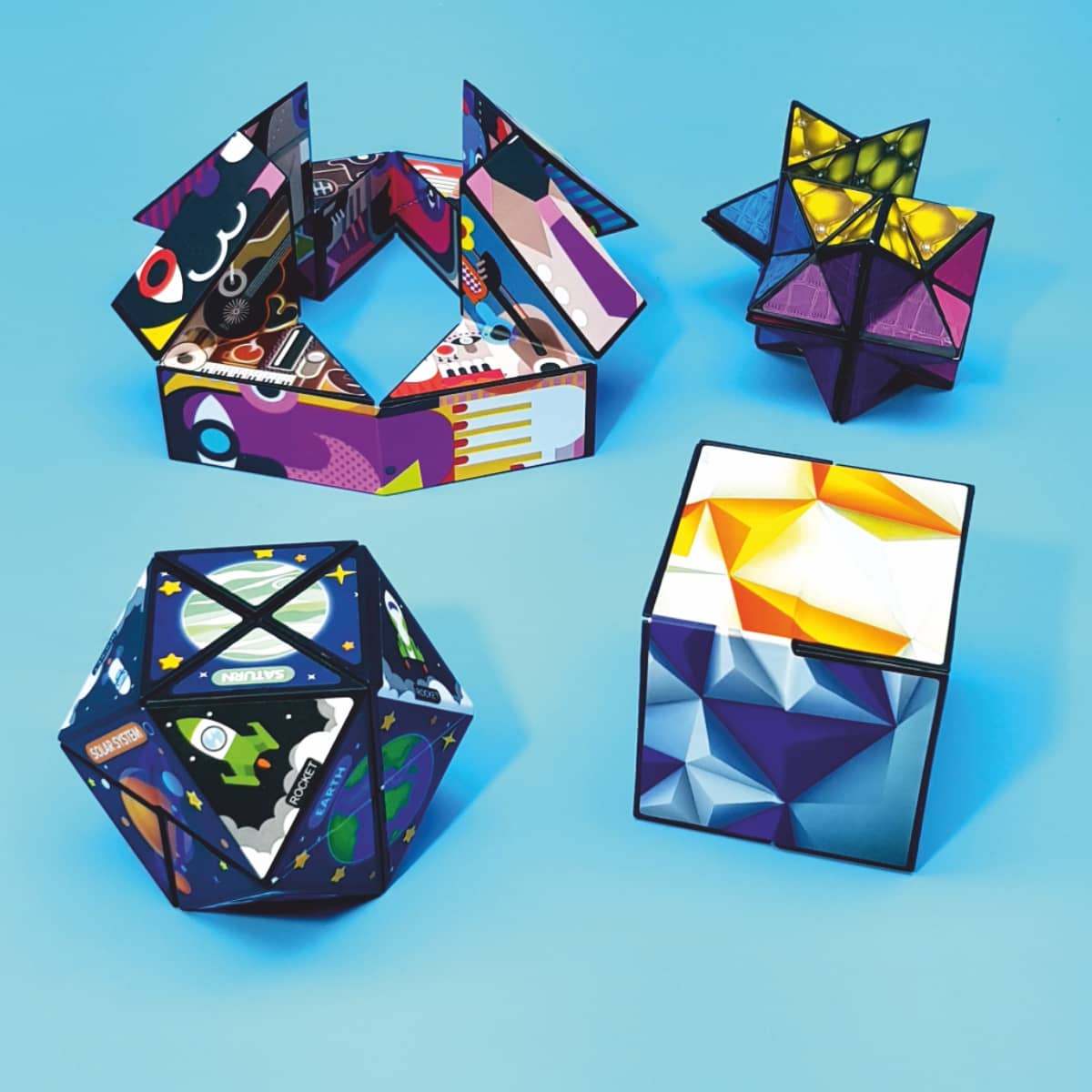 Mystery Würfel Klappbarer Würfel mit vielfältigen Motiven für Jungen und Mädchen innovativ