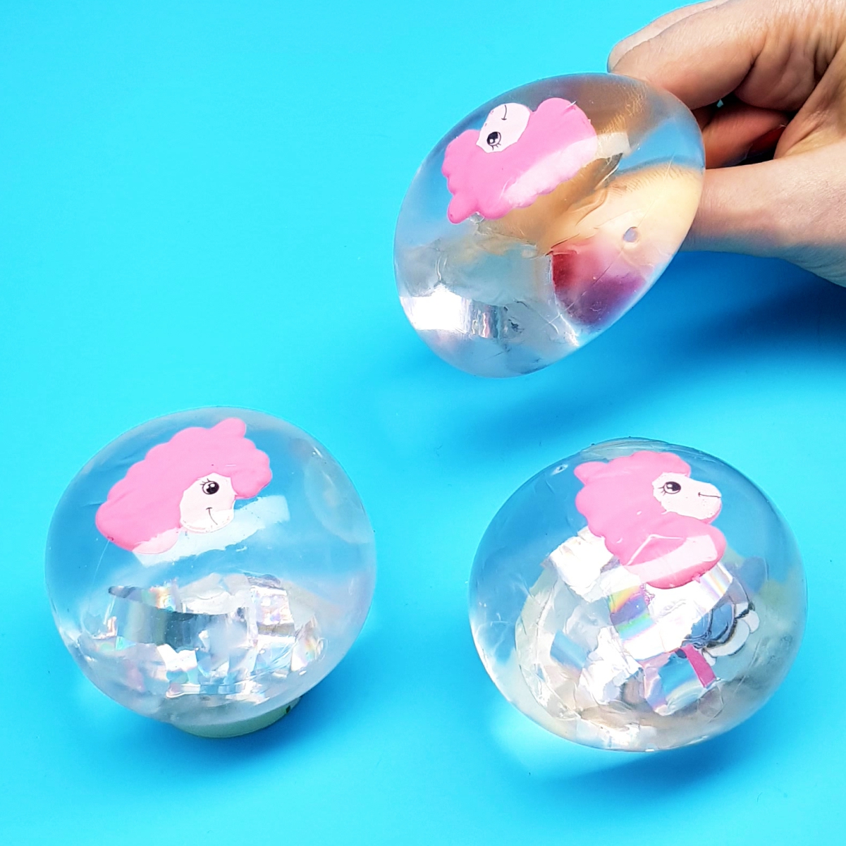 Alpaka Glitzer Quetschball