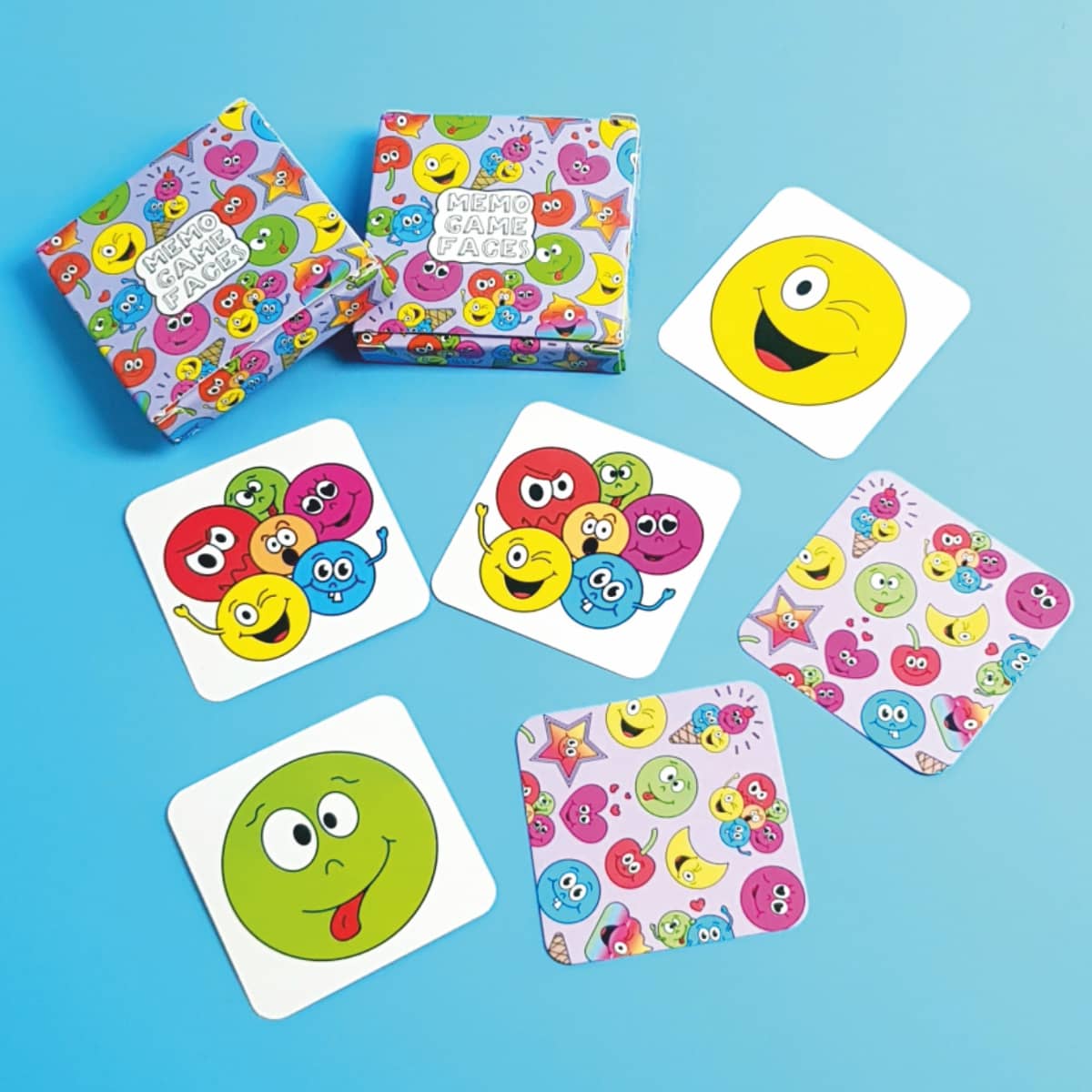 Memo-Spiel Smile Memory mit lachenden Gesichtern nachhaltiger Kinderzugabeartikel