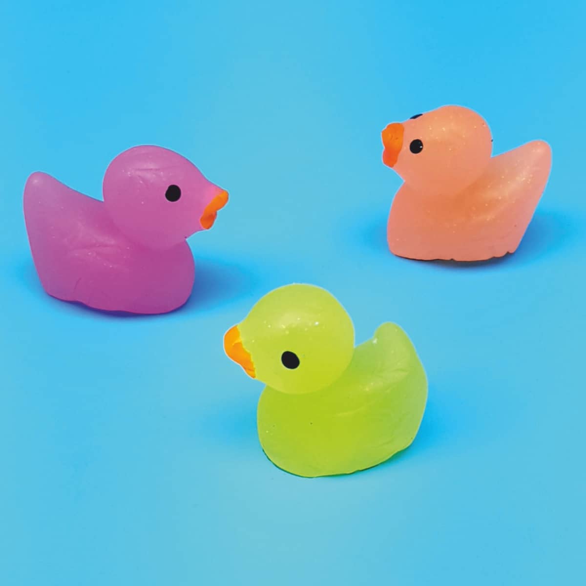 Glibber-Enten Glow in the dark Glitschige Entchen mit fluoreszierender Leuchtfunktion im Dunkeln