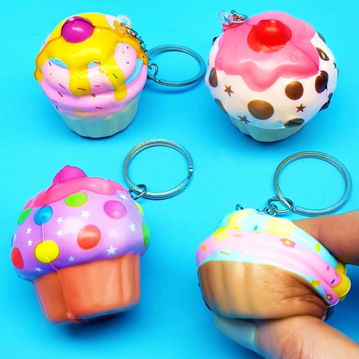 Muffin Schlüsselanhänger bunt