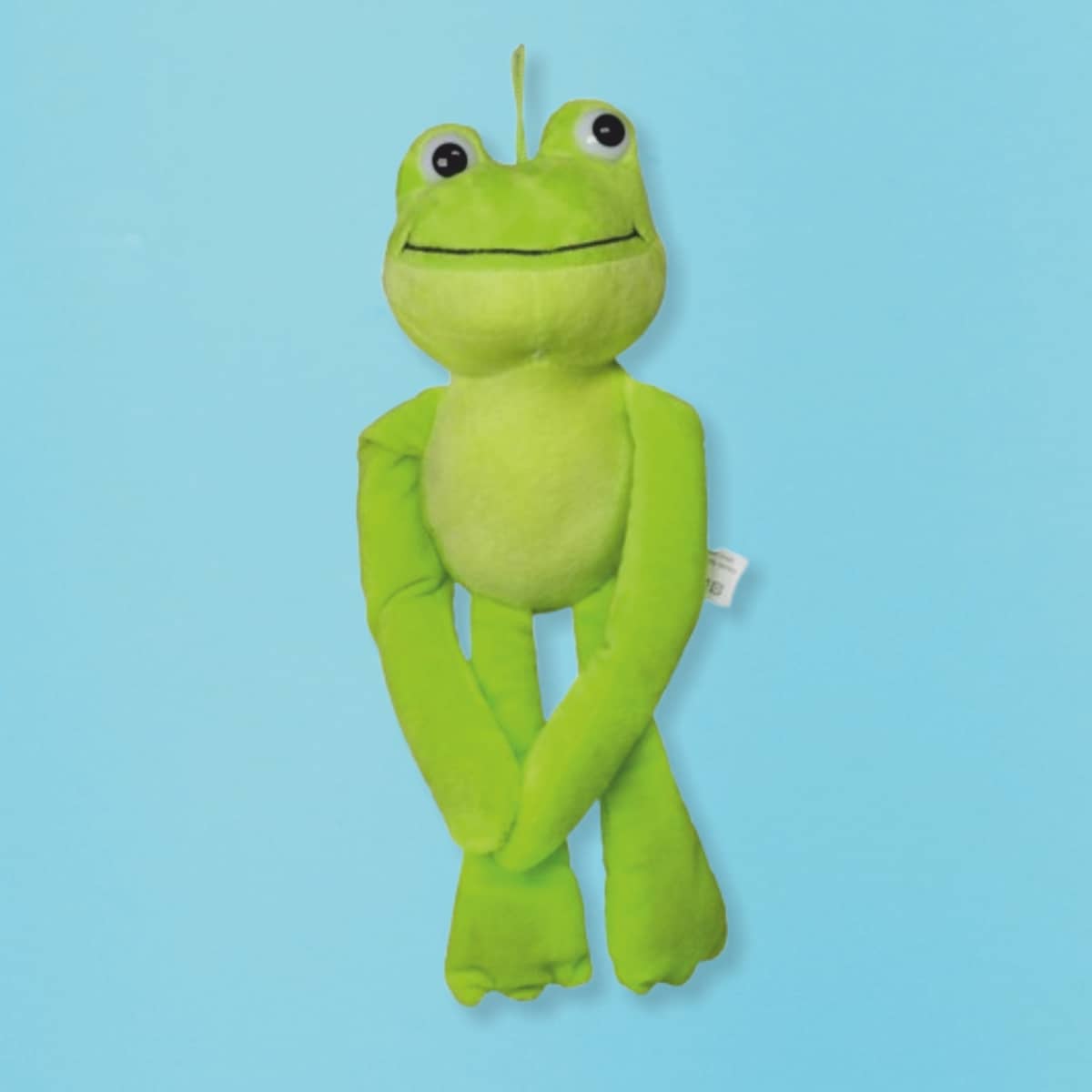 Plüsch-Frosch Finn Kuscheltierchen Frosch mit Aufhängekordel und Klett-Händen