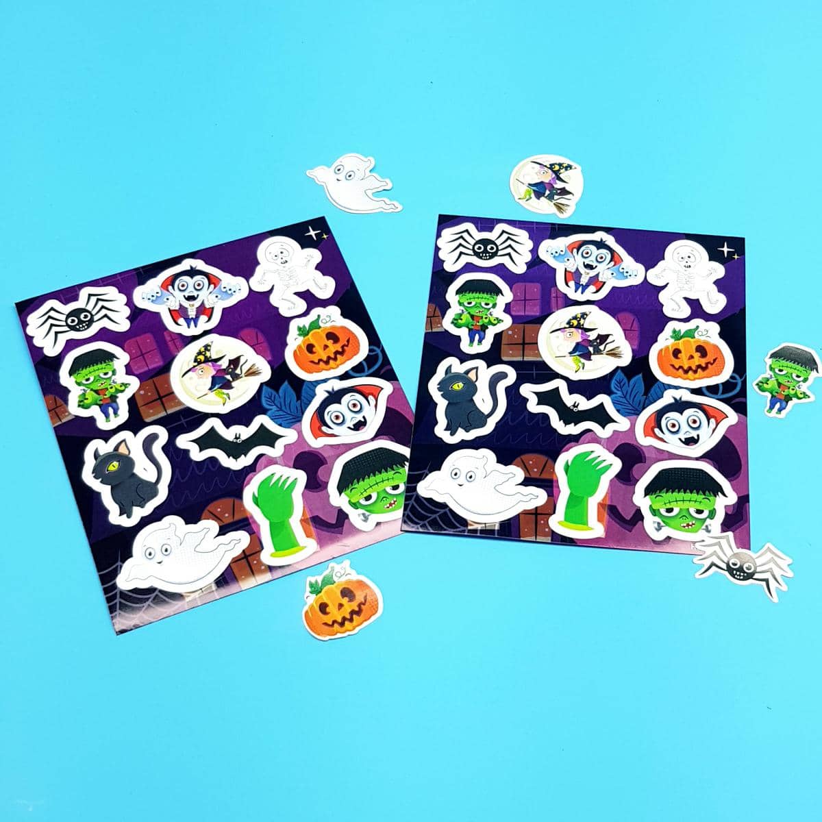 Aufkleber mit Gruselmotiven